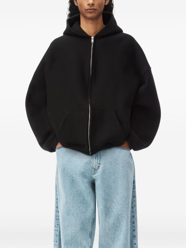 Alexander Wang Puff Logo zip-up Hoodie | Black | FARFETCH