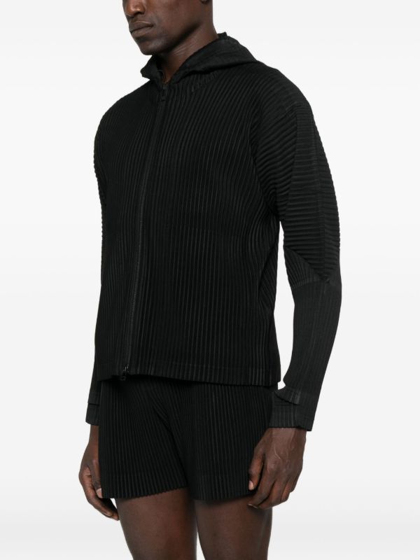Homme Plissé Issey Miyake ジップアップ パーカー | ブラック