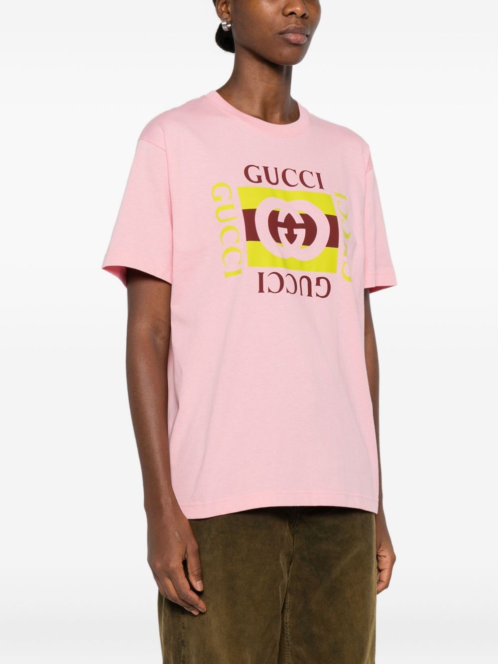 Gucci ロゴ Tシャツ | ピンク | FARFETCH JP