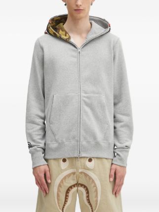 A BATHING APE® シャークモチーフ ジップアップ パーカー | グレー