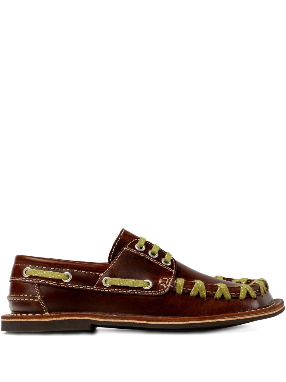CamperLab Eki Leather lace-up Boat Shoes | Brown | FARFETCH GE