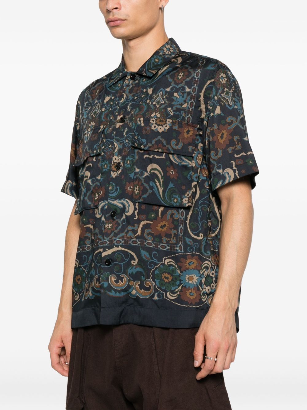 Sacai ペイズリーシャツ | ブルー | FARFETCH JP