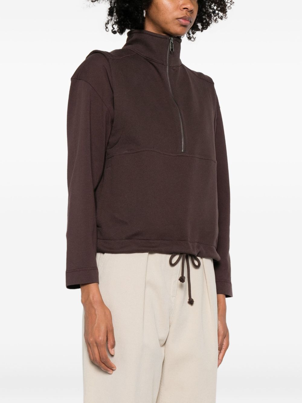 Mhl By Margaret Howell ハーフジップ ファンネルネック トップ