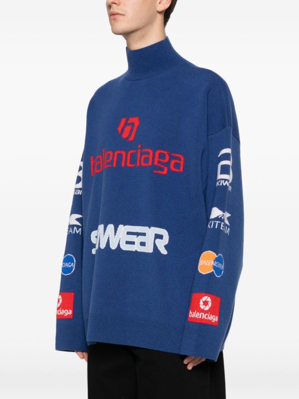 Balenciaga Sponsor タートルネック セーター | ブルー | FARFETCH JP