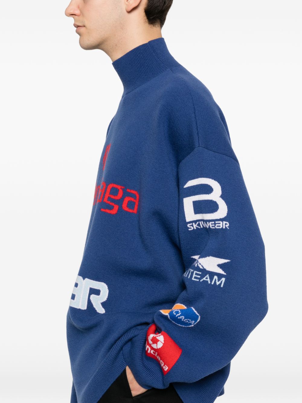 Balenciaga Sponsor タートルネック セーター | ブルー | FARFETCH JP