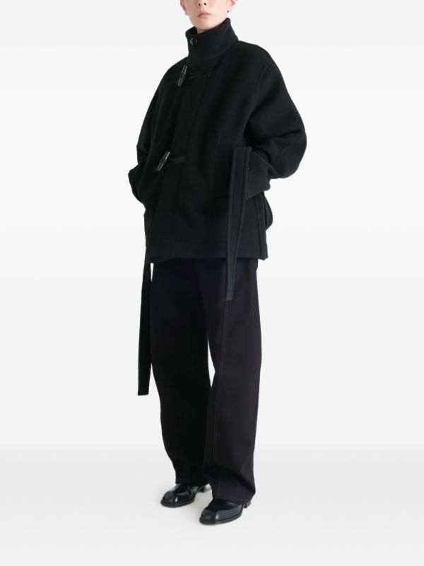 LEMAIRE ベルテッド ダッフルコート | ブラック | FARFETCH JP