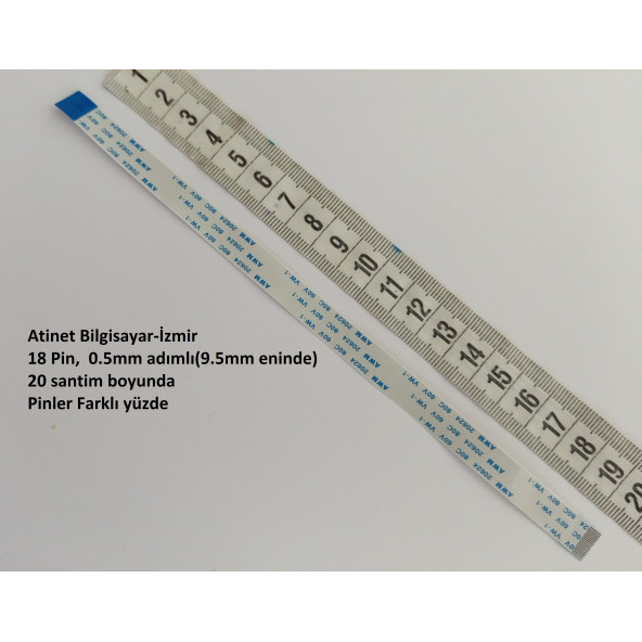 PTTAVM: Awm 20624 80C 60V Vw-1 Flex kablo 18 Pin, 20 santim Ters