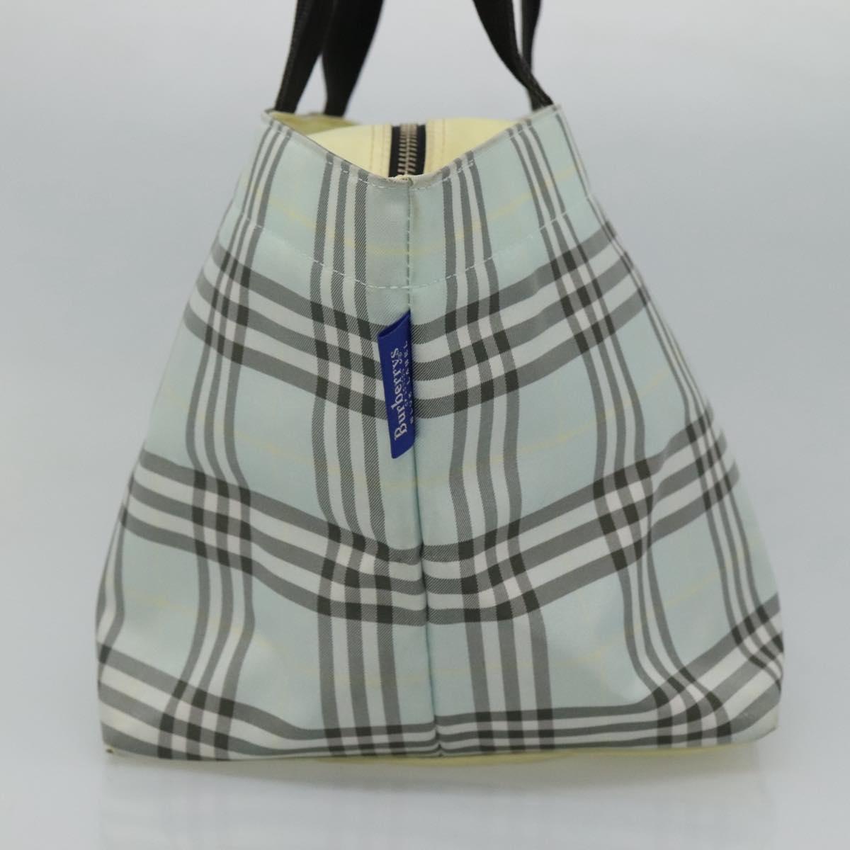 Burberrys Blue Label Nova Check Tote Bag Nylon Light Blue Auth