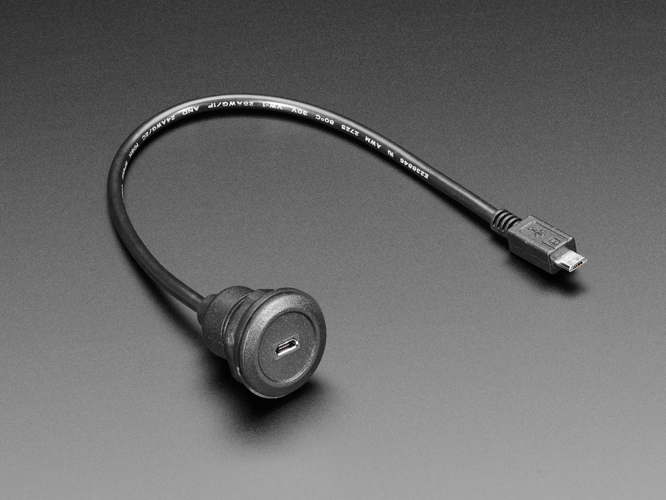 Micro B Round Panel Mount Extension Cable - 30cm : Adafruit