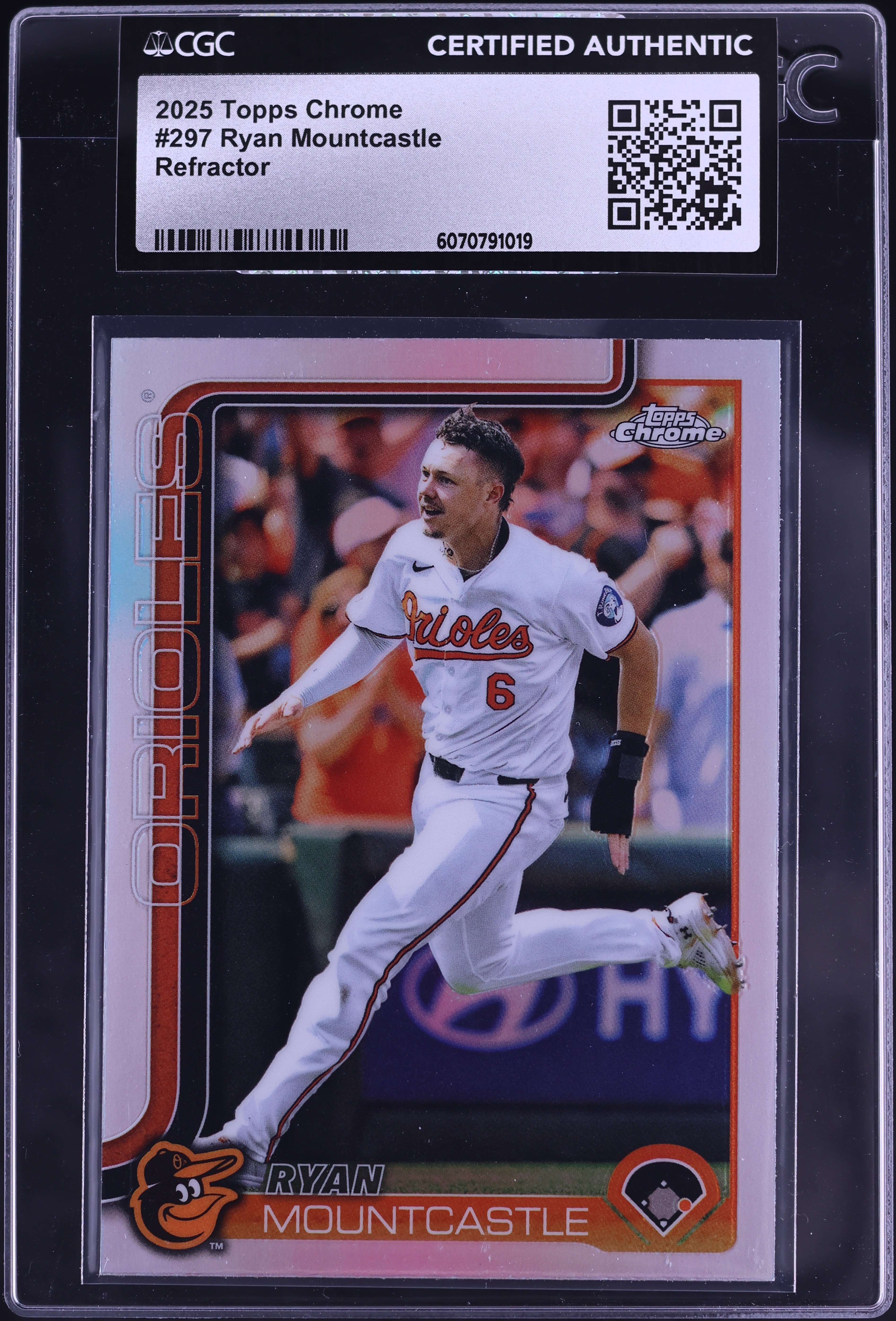 2025 Topps Chrome Refractor Ryan Mountcastle #297 CGC AUTH on