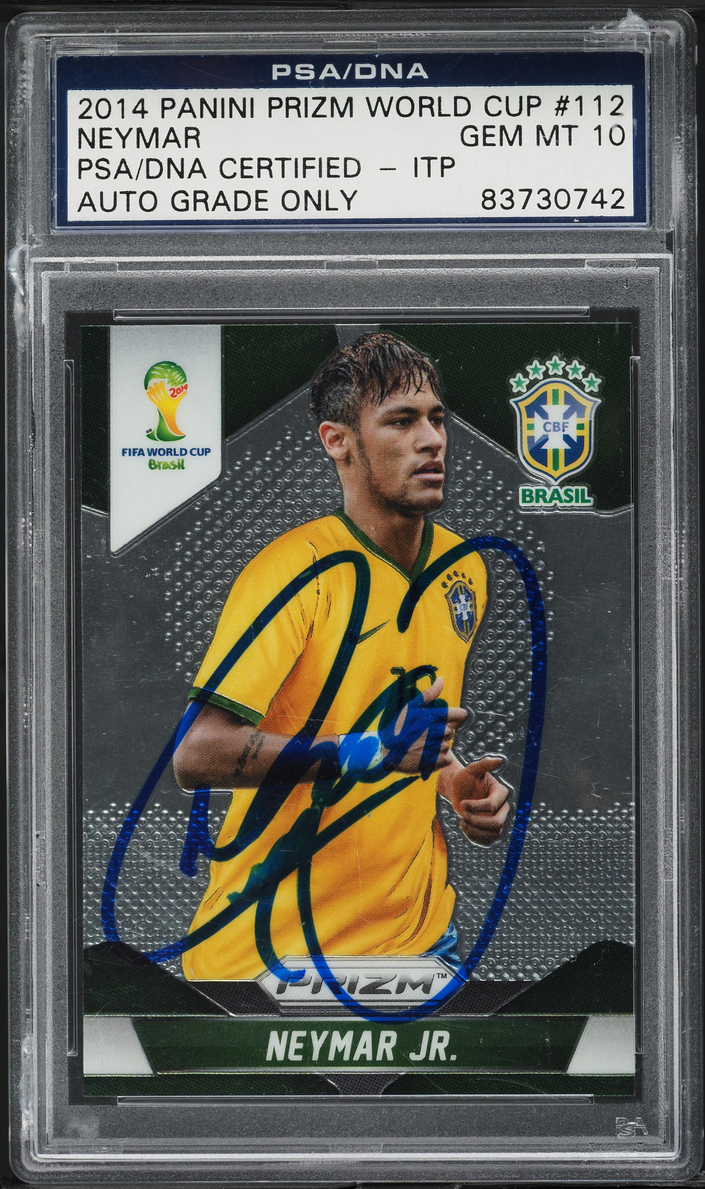 2014 Panini Prizm World Cup Neymar Jr AUTO #112 PSA/DNA 10 GEM