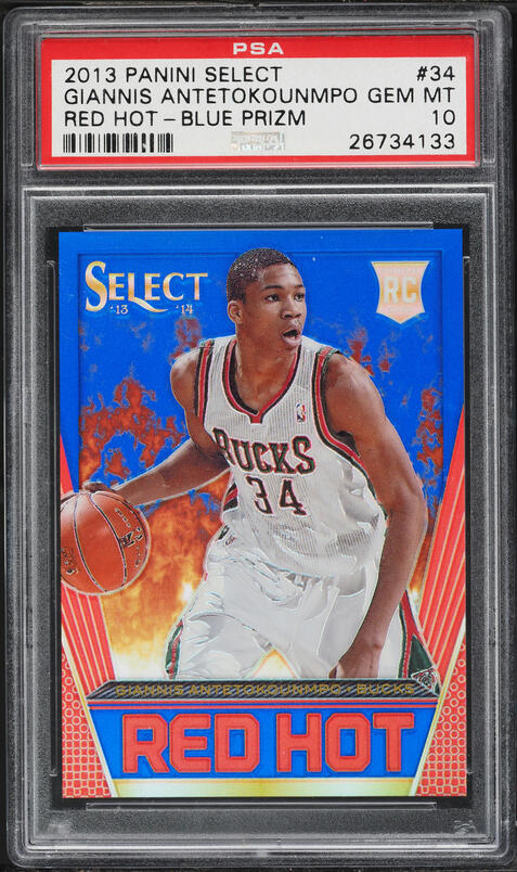 2013 Select Red Hot Blue Prizm Giannis Antetokounmpo ROOKIE /49