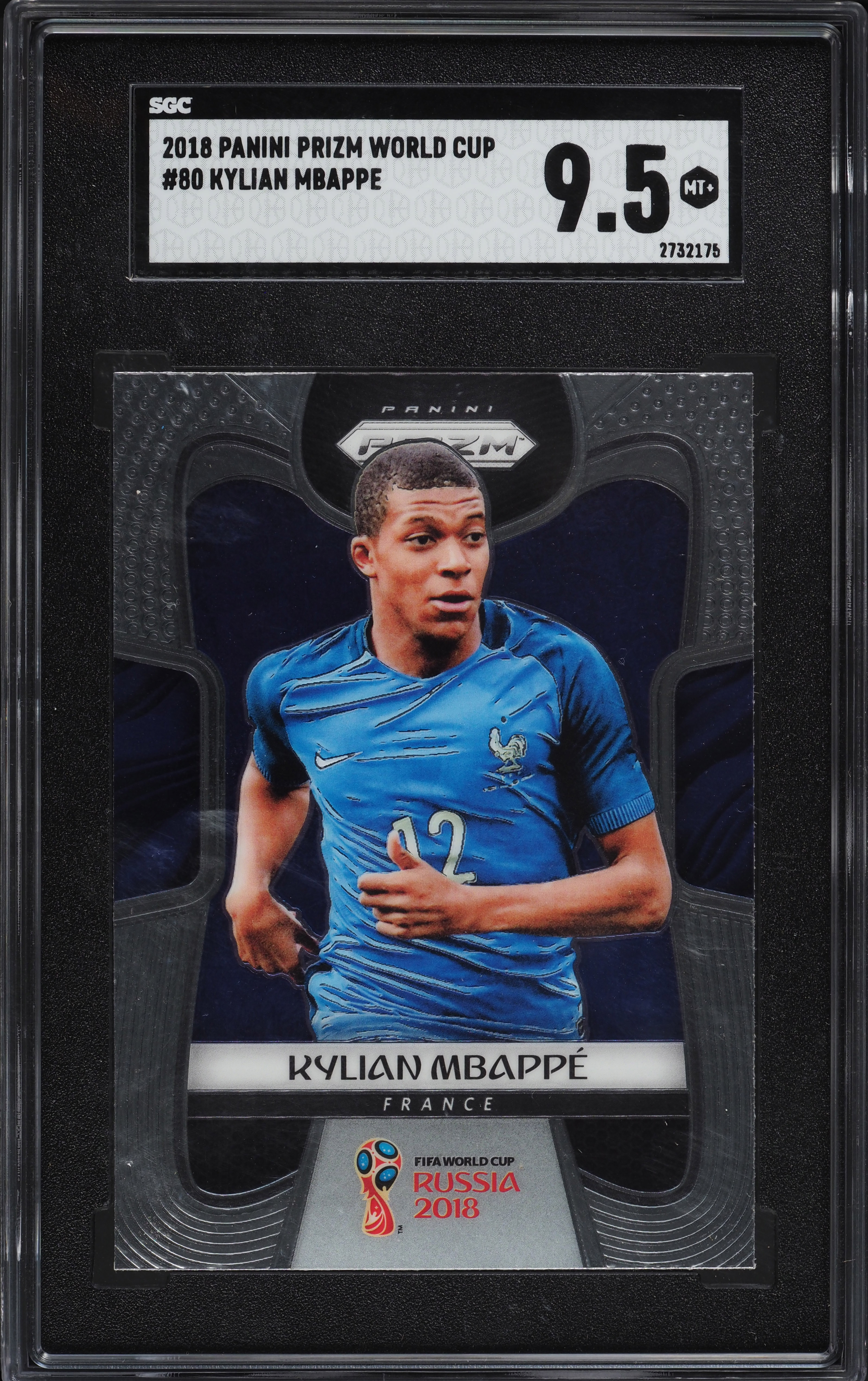 2018 Panini Prizm World Cup Kylian Mbappe ROOKIE #80 SGC 9.5 MINT+