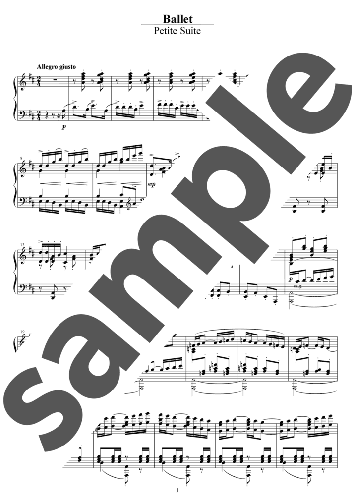 ピアノ楽譜】アラベスク第2番 / C.Debussy（ソロ / 中上級）