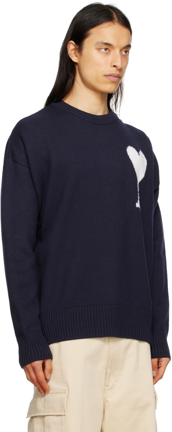 AMI Paris Navy Ami de Cœur Sweater AMI