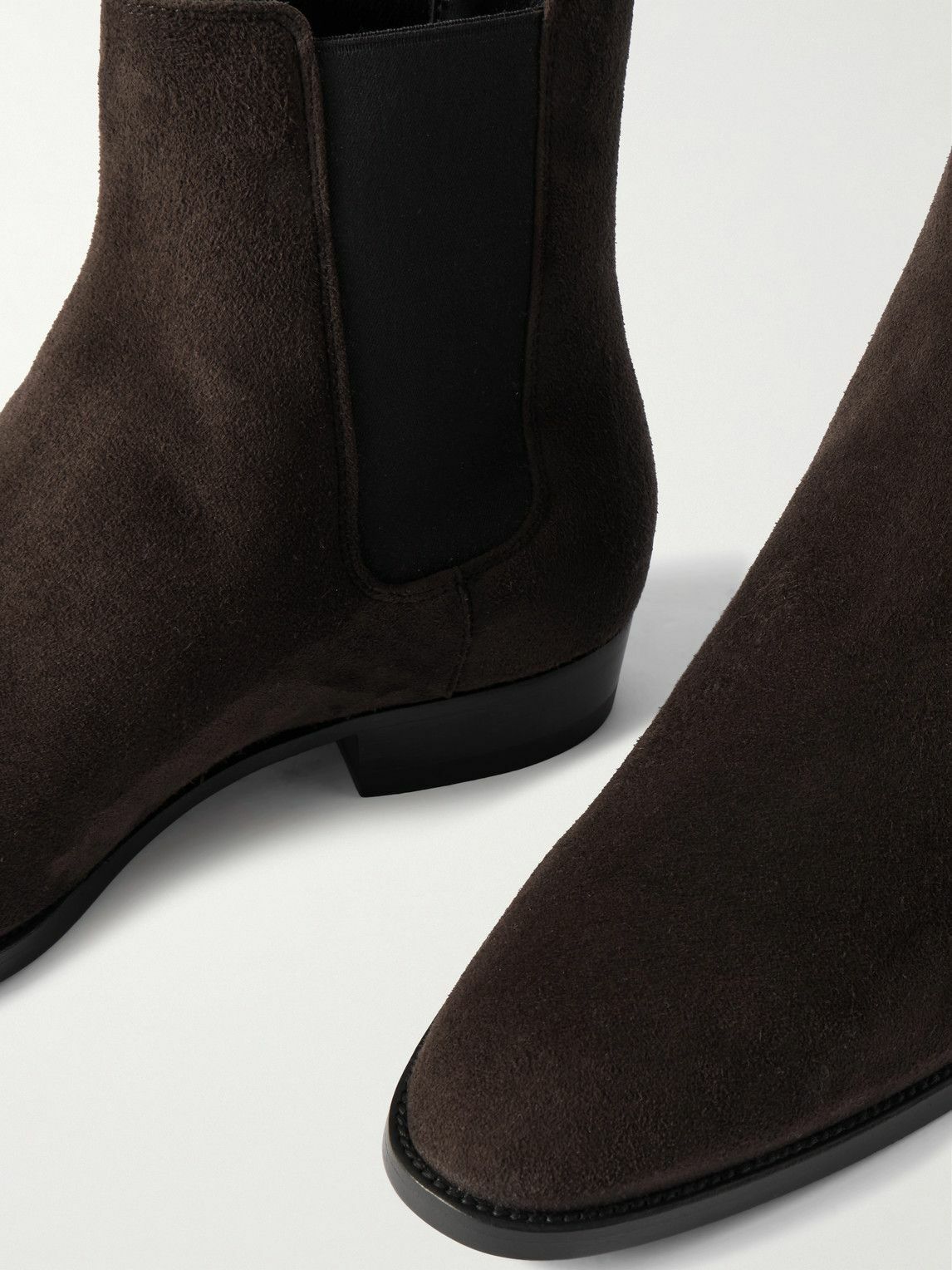 SAINT LAURENT - Wyatt Suede Chelsea Boots - Brown Saint Laurent