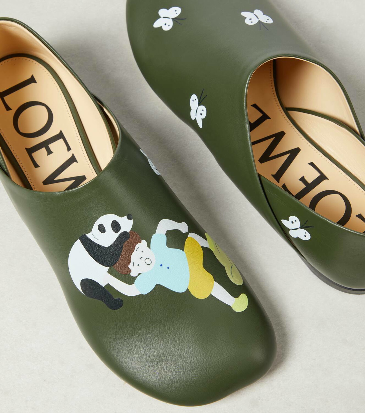 Loewe x Suna Fujita Toy printed leather slippers Loewe