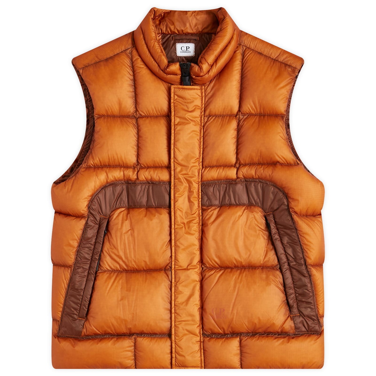C.P. Company Men's D.D Shell Down Vest in Bombay Brown C.P. Company
