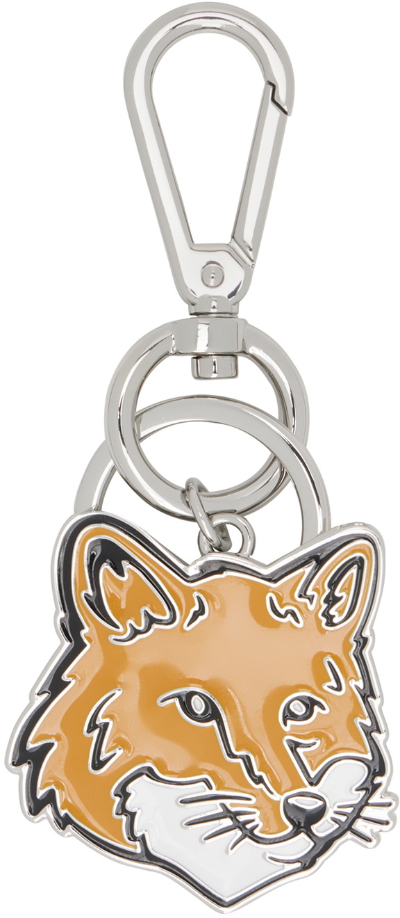 Maison Kitsuné Silver Bold Fox Head Metal Keychain Maison Kitsune