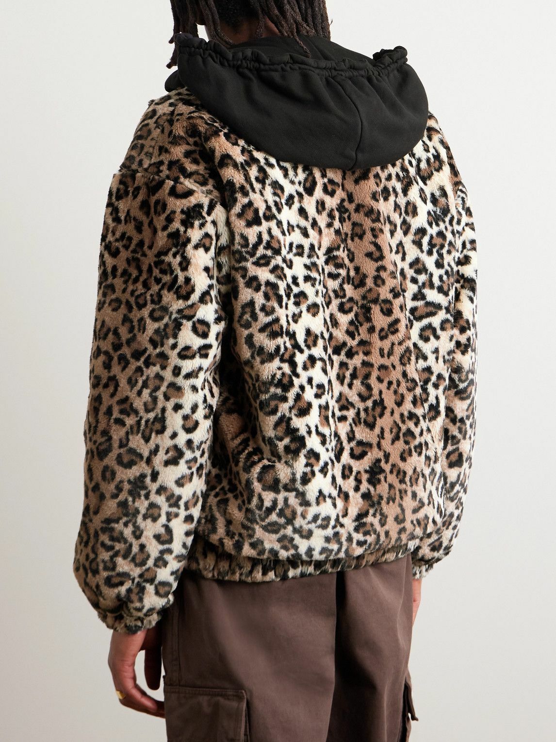 Wacko Maria - Leopard-Print Faux Fur Zip-Up Track Jacket