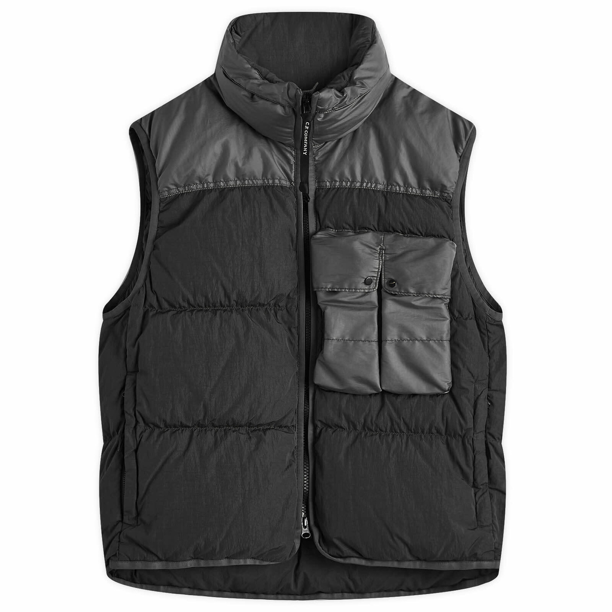 C.P. Company Men's Chrome-R Mixed Down Vest in Black C.P. Company