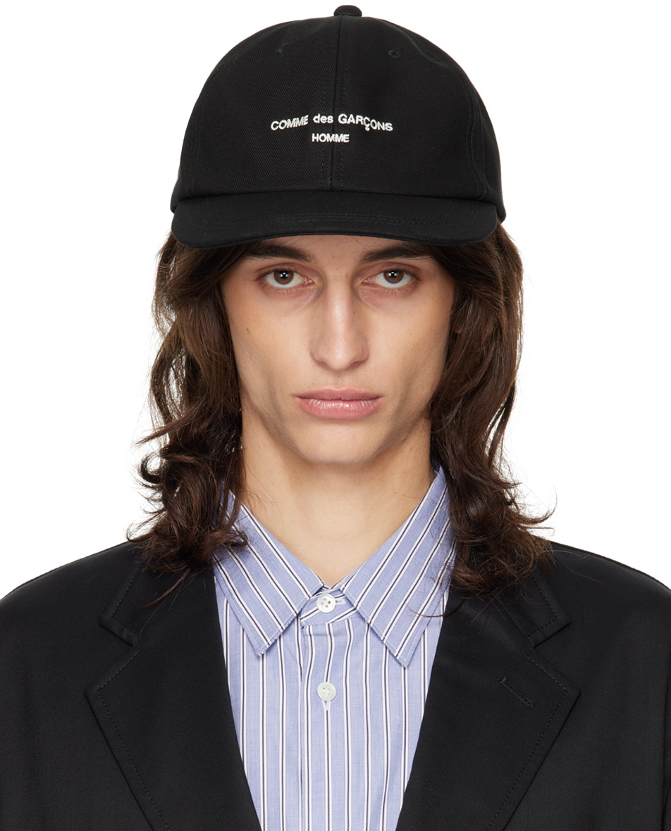 Comme des Garçons Homme Black Embroidered-Logo Cap Comme des