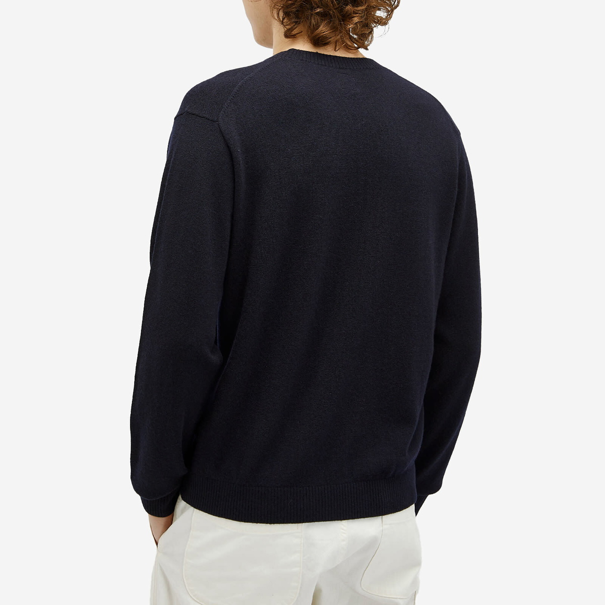 Human Made Men's heart badge knit sweater in Navy Human Made