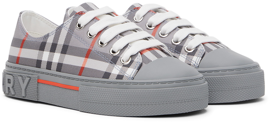 Burberry Kids Gray Check Sneakers Burberry