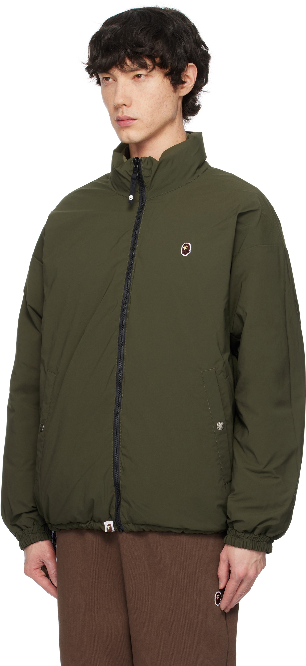 BAPE Khaki 1st Camo Reversible Down Jacket A Bathing Ape