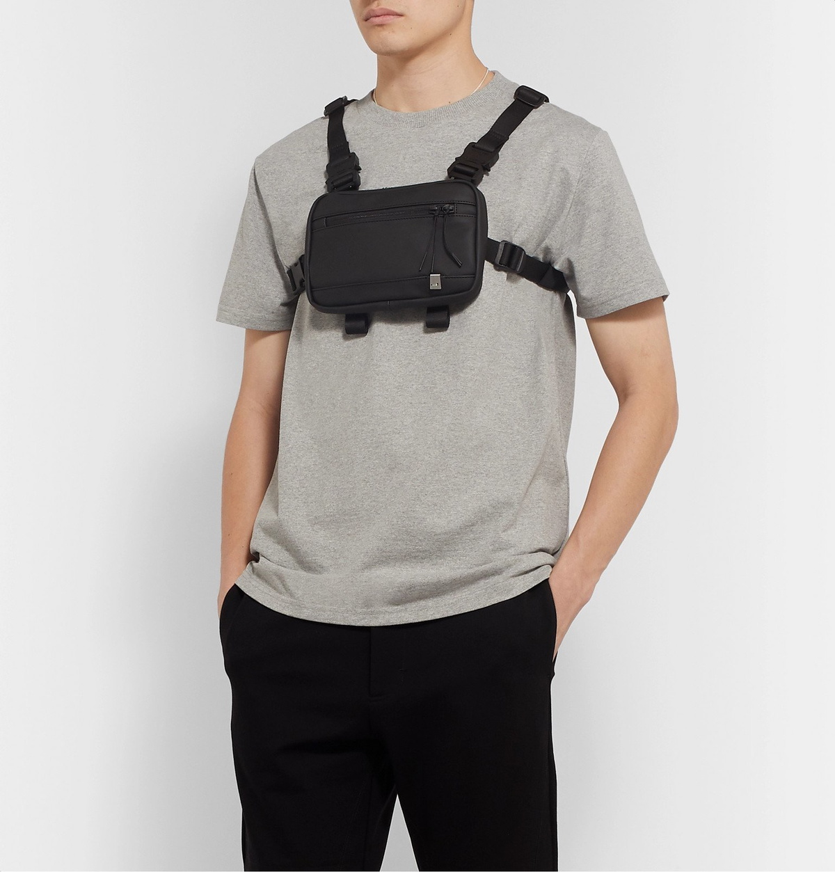 1017 ALYX 9SM - Faux Leather and Mesh Chest Rig - Black 1017 ALYX 9SM