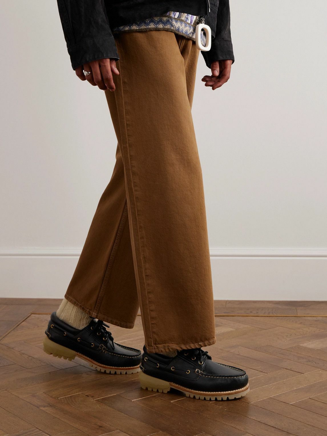 Visvim - Wallace Deck-Folk Leather Boat Shoes - Black Visvim