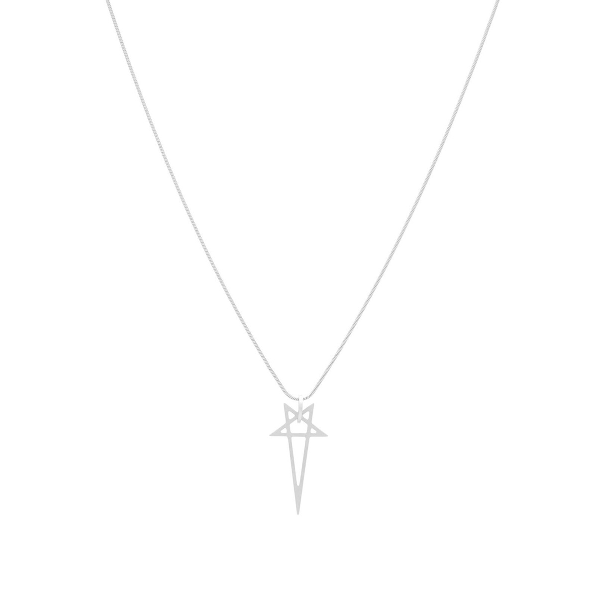 Rick Owens Women's Pentagram Charm Necklace in Palladio Rick Owens