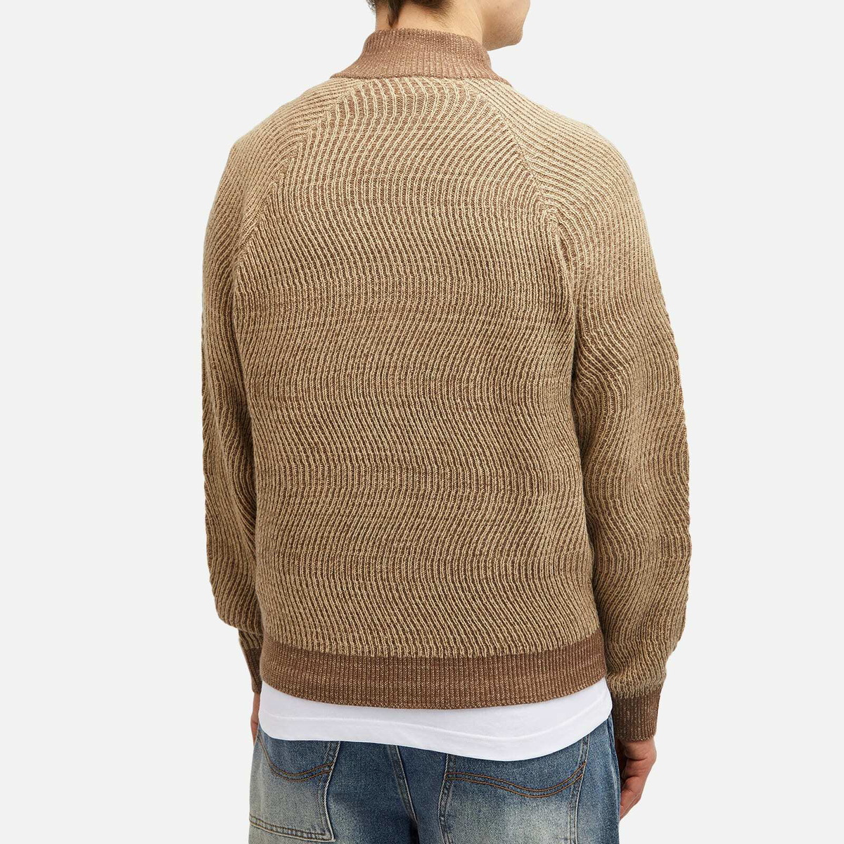 Dime Men's Double Zip Knit in Camel Dime