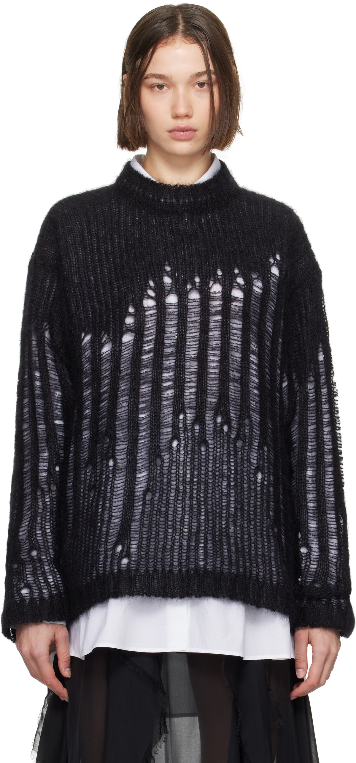 Ann Demeulemeester Black Rigmor Oversize Sweater Ann Demeulemeester