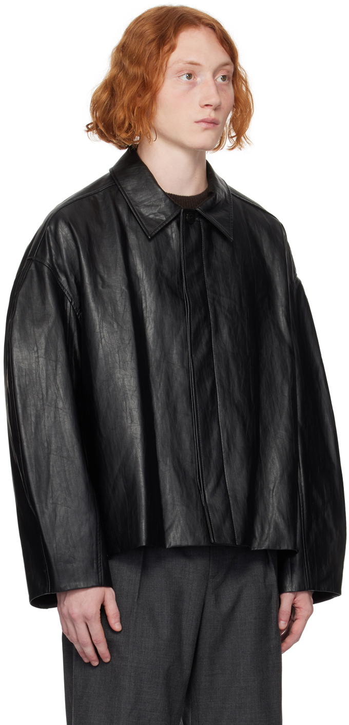 LE17SEPTEMBRE Black Buttoned Faux-Leather Jacket LE17SEPTEMBRE