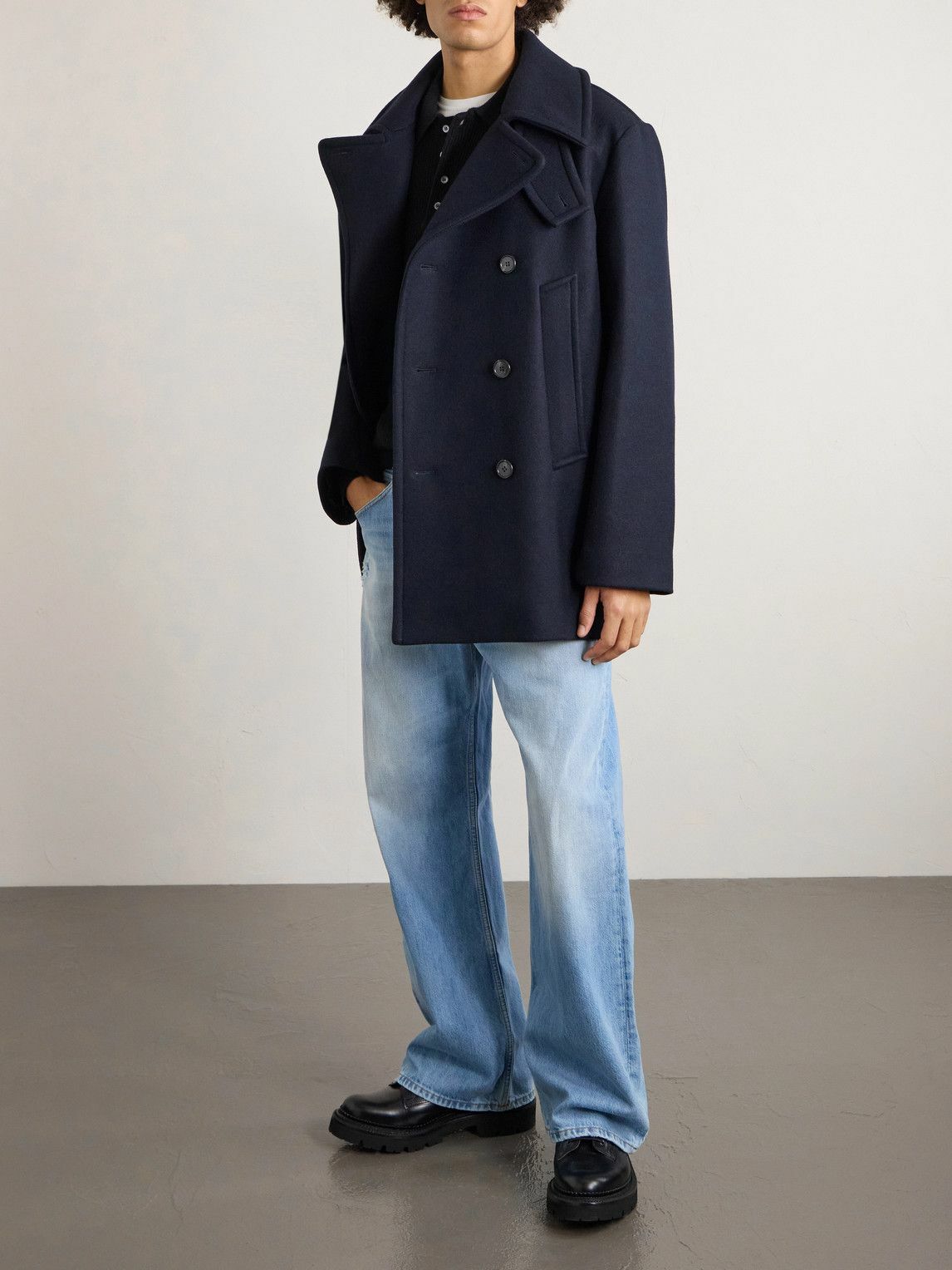 A.P.C. - Andy Double-Breasted Wool-Blend Coat - Blue A.P.C.