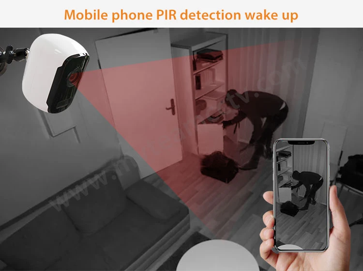 ワイヤレススマートバッテリーカメラ防水屋外IPセキュリティ監視充電式