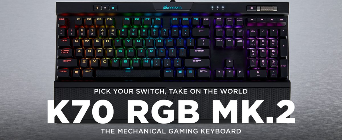 Corsair K70 RGB MK.2 Cherry MX Red Mechanical Gaming Keyboard