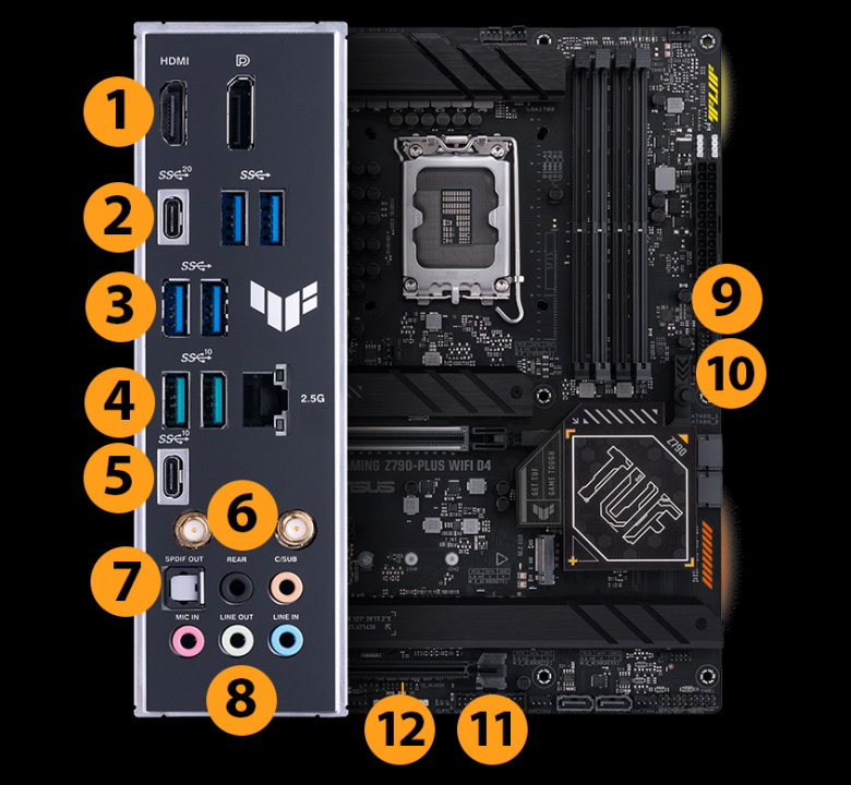 ASUS TUF Gaming Z790-Plus WiFi D4 LGA 1700(Intel14th & 13th &12th