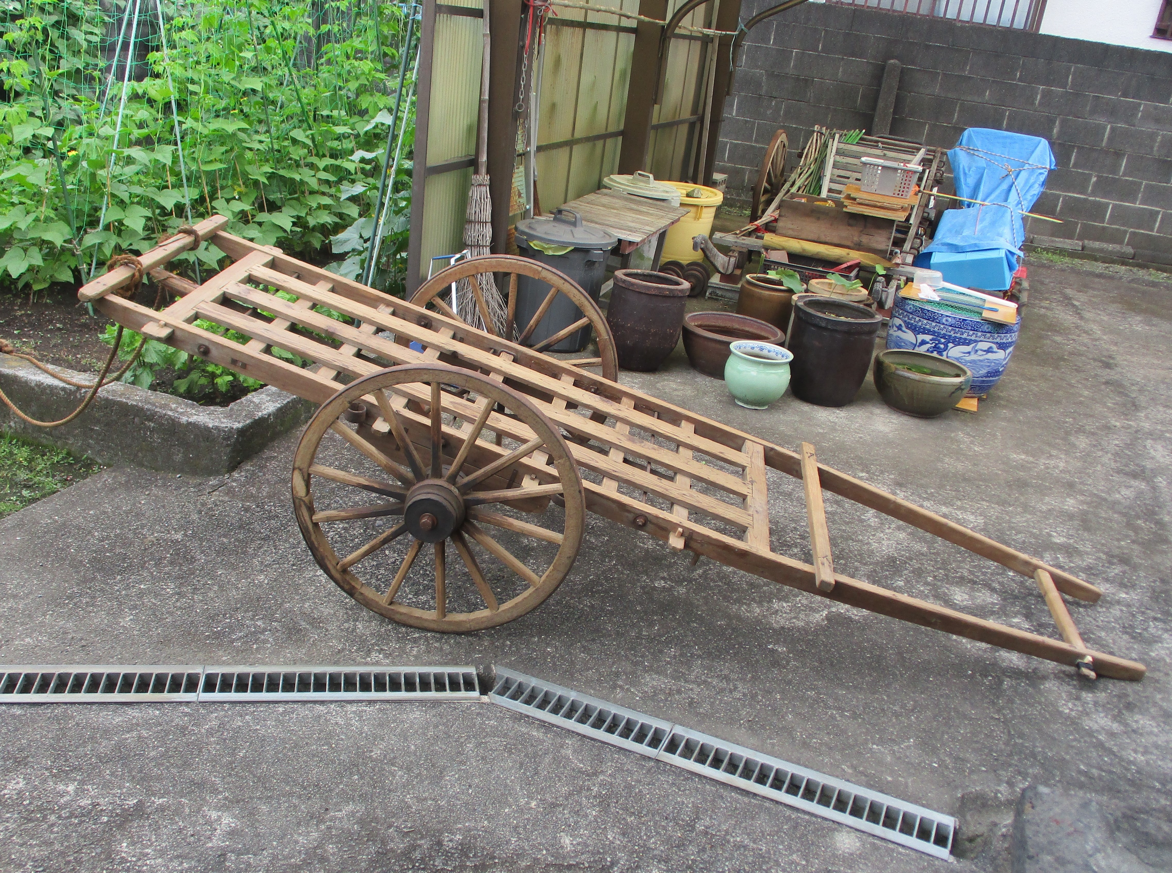 荷車（大八車）の修復 | 古民家ギャラリー懐古庵