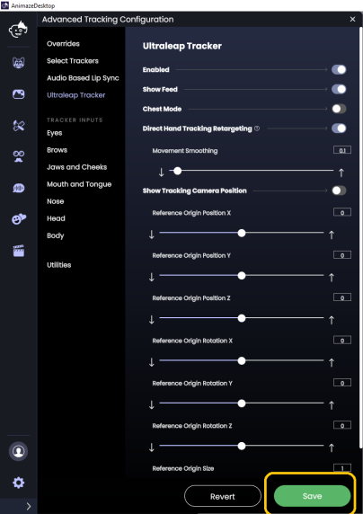 Animazeでのウルトラリープ・ハンドトラッキングの使用方法