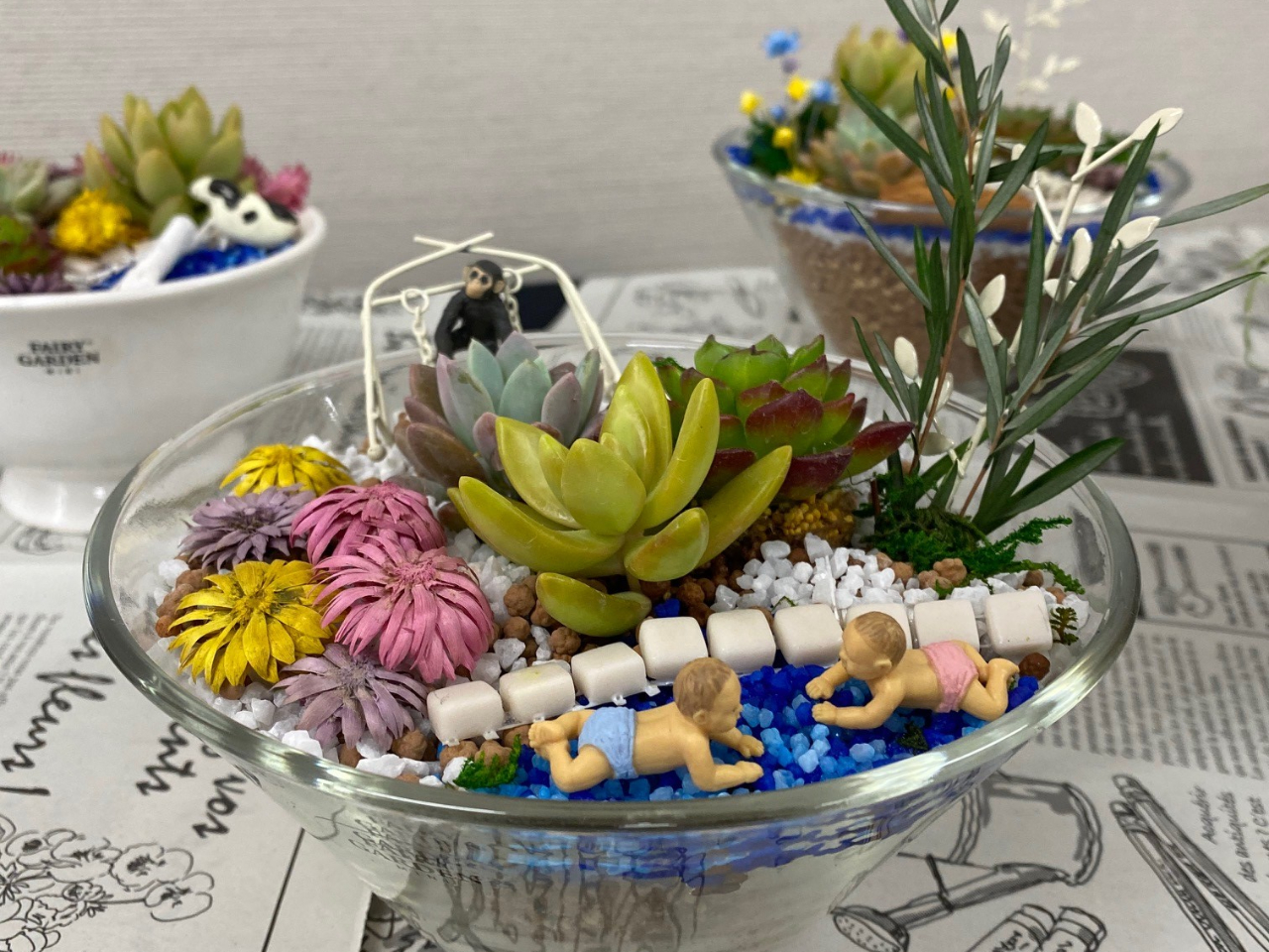 当日予約可！カップルや男性にも人気！箱庭風ミニチュアガーデン【多肉