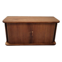 オスマック 天然木桐製カウンター上収納庫竹製ジャバラ扉式幅90cmハイ