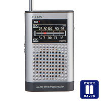朝日電器 AM/FMポケットラジオ ER-P66F 1個 - アスクル