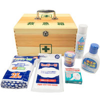 日進医療器 リーダー木製救急箱&衛生材料セット Mサイズ 防災備蓄 緊急