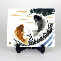 伊野正峰 九谷焼 9号飾皿 古九谷花鳥（直送品） - アスクル