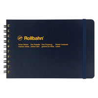 ロルバーン ポケット付メモ A5 ダークブルー 青 5mm方眼 リングノート