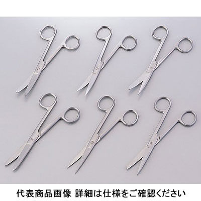 外科剪刀（ディスポタイプ） 片尖 曲 DIS-306 1セット（6本入） 8-8549