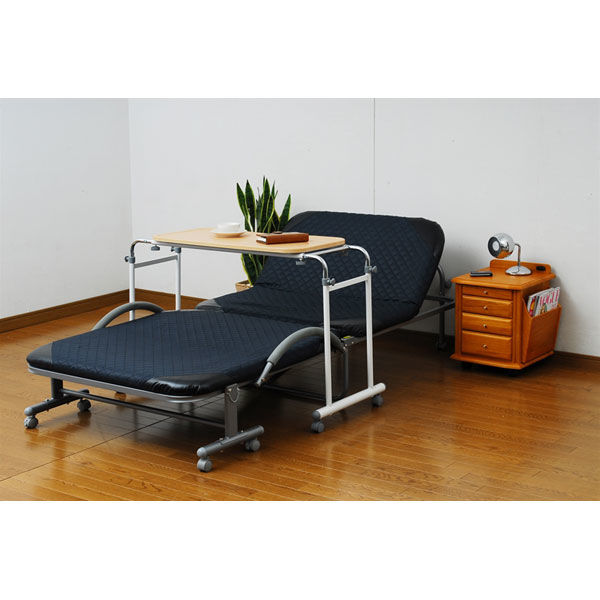 YAMAZEN 折りたたみベッド シングル ネイビーブルー BB-1（S）R （直送