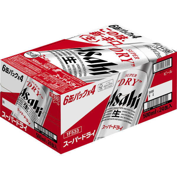 アサヒスーパードライ 500ml 1箱（24缶入） アサヒビール - アスクル